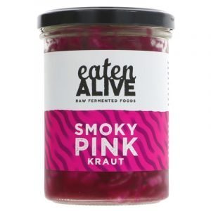 jar of smoky pink kraut