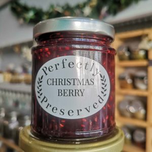 a jar of Christmas berry jam