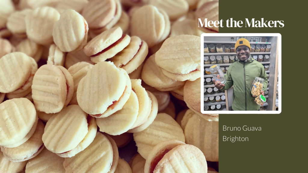 Bruno from Guava Brighton and a photo of his family recipe Guava cookies